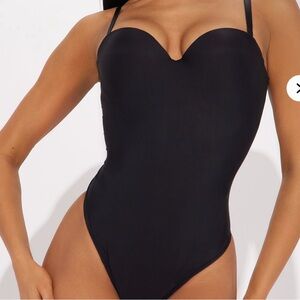 Black Strapless Bodysuit